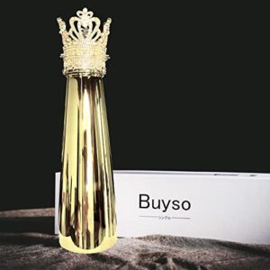 Buyso Luxury Golden Water Bottle Bling Water Bottle Reusable Insulated Stainless Steel Bling Premium Aesthetic Gift (Eletroplat Golden)