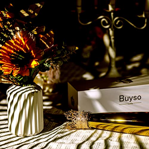 Buyso Luxury Golden Water Bottle Bling Water Bottle Reusable Insulated Stainless Steel Bling Premium Aesthetic Gift (Eletroplat Golden)