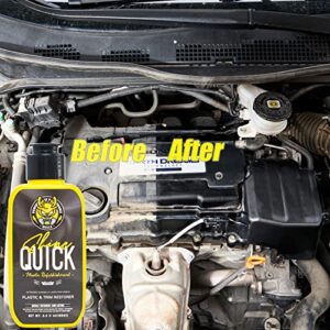 WEICA Plastic Restorer - Quick Coat Back On Black Gloss Trim Restorer Cream, Automotive Plastic Care Highly Concentrated Kit 3.4 fl oz, Easily Applies in Minutes,Extended Durabilily-Lasts For Weeks