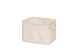 yonben decorative basket rectangular fabric storage bin organizer basket with handles for clothes storage (11.6 x 8 x 7.8, beige)