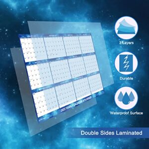 32" x 48" 2023 Wall Calendar Dry Erase - Large Blue Starry Sky Calendar Wet & Dry Erasable Laminated 12 Month Annual Yearly Planner, Reversible, Horizontal/Vertical (2023 Wall Calendar)