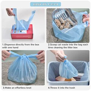 Bilibara Cat Litter Bags with Handles, Scented Poop Bags for Cats, Ultra Thick Cat Poop Bags, Leak-Proof Cat Waste Bags, Amazing Odor Sealing, Disposable Cat Litter Disposal, Large to Fit Any Scoop