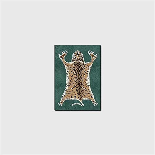 MEIYIXIN Modern Indoor Home Living Room Area Rugs, Print Leopard Area Rug, (Leopard Print-Green, 5x8Feet)