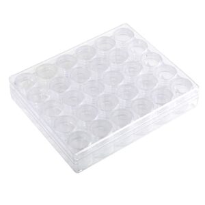 lopsity 30pcs grids bead organizer clear plastic bead storage containers set with lid for diy diamond, nail,jewelry earring beads sewing pills and other small items (30)