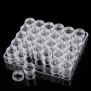 Lopsity 30PCS Grids Bead Organizer Clear Plastic Bead Storage Containers Set with Lid for DIY Diamond, Nail,Jewelry Earring Beads Sewing Pills and Other Small Items (30)