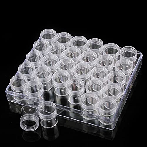 Lopsity 30PCS Grids Bead Organizer Clear Plastic Bead Storage Containers Set with Lid for DIY Diamond, Nail,Jewelry Earring Beads Sewing Pills and Other Small Items (30)