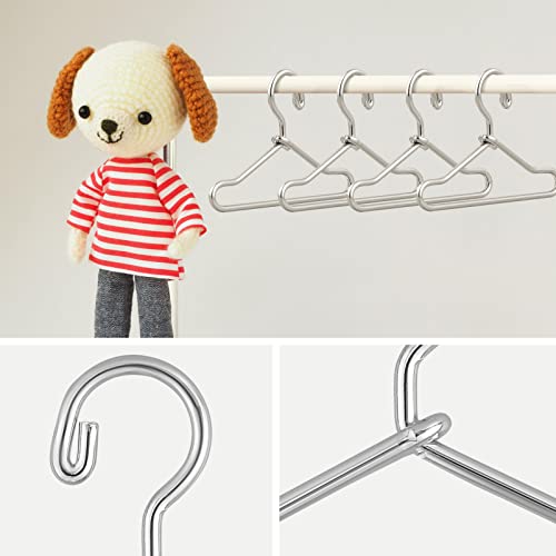 50pcs Mini Doll Clothes Hangers Mini Clothes Hanger Metal Doll Hangers for Dress Closet Doll House Accessories