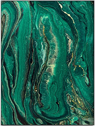 Emerald Green Gold Abstract Modern Area Rugs 4x6 Marble Pattern Hunter Carpets Rugs for Living Room Bedroom Dining Room Retro Accent Home Office Floor Rugs Indoor Non-Slip Kicthen Laundry Room Rug