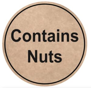 1.5 inch 300pcs contain nuts stickers waterproof stickers without residue for food, kitchen