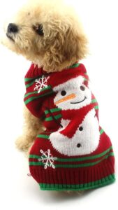 shiaomin dog snowman sweaters xmas dog holiday costume year christmas clothes pet hoodies small dog cat(x-small)