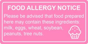 1x2 inch 500pcs food allergy stickers waterproof stickers without residue for food, kitchen