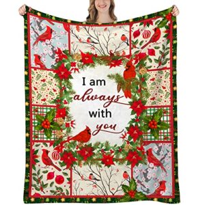 uhankru cardinal throw blanket, cardinal gifts for women, red cardinal bird blankets and throws, cardinal christmas blanket 60"x50"