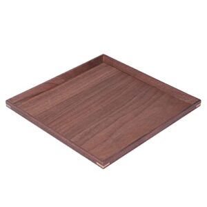 wooden serving tray, square walnut wood food tray for coffee cake fruit, vintage tea tray for home decor (7.9 inch)