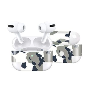 immoenuc compatible with airpods pro (2nd generation) skin sticker,protective,durable,and unique vinyl decal wrap cover for airpods pro 2(white grey camouflage)