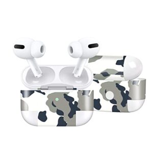 IMMOENUC Compatible with Airpods Pro (2nd Generation) Skin Sticker,Protective,Durable,and Unique Vinyl Decal Wrap Cover for Airpods Pro 2(White Grey Camouflage)