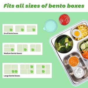 AKONEGE Salad Dressing Container To Go, 4x1.6oz Small Condiment Containers with Lids, 18/8 Stainless Steel for Lunch Bento Box, Premium Silicone, Leakproof, Reusable Sauce Cups