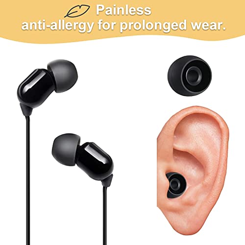 36 Pieces Earbuds Silicone Replacement Earbuds Earphone Buds Replacement Noise Isolation Cover Earphones Rubber Buds Noise Cancelling Earphones Earbud Covers Earphone Buds Replacement, 3 Sizes (Black)