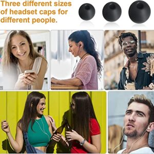 36 Pieces Earbuds Silicone Replacement Earbuds Earphone Buds Replacement Noise Isolation Cover Earphones Rubber Buds Noise Cancelling Earphones Earbud Covers Earphone Buds Replacement, 3 Sizes (Black)