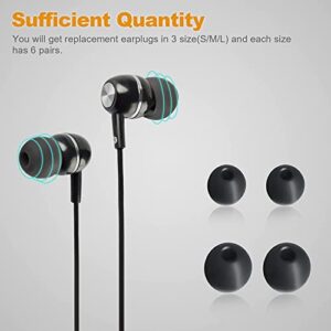 36 Pieces Earbuds Silicone Replacement Earbuds Earphone Buds Replacement Noise Isolation Cover Earphones Rubber Buds Noise Cancelling Earphones Earbud Covers Earphone Buds Replacement, 3 Sizes (Black)