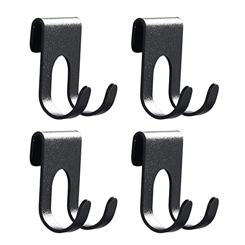 Razor Holder for Shower, 4pcs Razor Holder Shaver Hook Hanger Stand, Self Adhesive Razor Hanger Hooks, Bathroom Kitchen Organizer for Hanging Towel(Black)