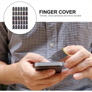 Finger Sleeves Screen Protectors Game, Finger Gloves Gaming Versatile Finger Covers Anti- Fiber Finger Protectors Thumb Sleeves for Gaming -30pcs Black Gloves Game Finger Sleeves