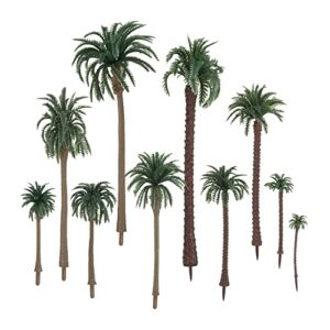 yetaha 48 pcs model trees model coconut palm tree, scenery model plastic palm tree miniature landscape scenery diorama model tree for cake decorations aquarium plants outdoor home garden decor