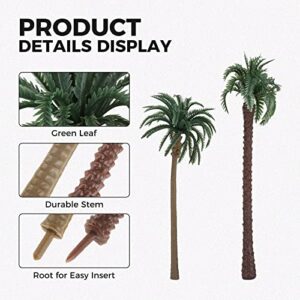 Yetaha 48 PCS Model Trees Model Coconut Palm Tree, Scenery Model Plastic Palm Tree Miniature Landscape Scenery Diorama Model Tree for Cake Decorations Aquarium Plants Outdoor Home Garden Decor