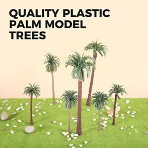 Yetaha 48 PCS Model Trees Model Coconut Palm Tree, Scenery Model Plastic Palm Tree Miniature Landscape Scenery Diorama Model Tree for Cake Decorations Aquarium Plants Outdoor Home Garden Decor