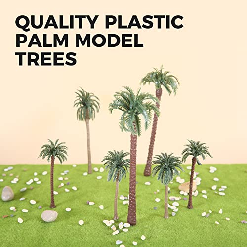 Yetaha 48 PCS Model Trees Model Coconut Palm Tree, Scenery Model Plastic Palm Tree Miniature Landscape Scenery Diorama Model Tree for Cake Decorations Aquarium Plants Outdoor Home Garden Decor