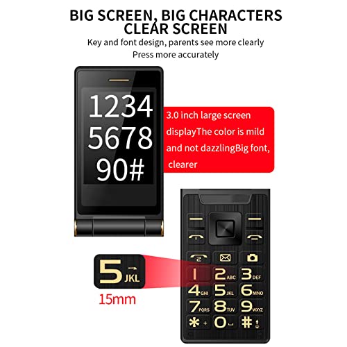 Diydeg Seniors Flip Phone, 2G Dual SIM Unlocked Senior Flip Cell Phone with 2.8" Dual Screen, Big Button, SOS Button, High Volume & 5900mAh Battery, Easy to Use Basic Cell Phone for Seniors & Kids