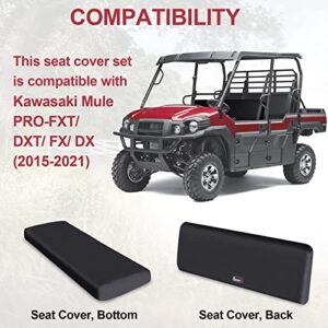 StarknightMT UTV Mule Pro Seat Covers Waterproof 1680D Mule Seat Covers Compatible with Kawasaki Mule PRO-FXT FX DXT DX 2015-2023 Durable Mule PRO FXT Accessories