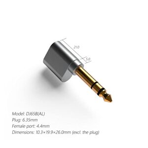 DD ddHiFi DJ65B (AL) 6.35mm Male to 4.4mm Female Headphone Jack Adapter, Audio Converter for Earphones/Headphones