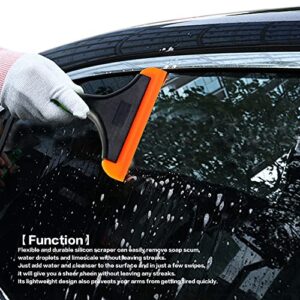 Silicone Squeegee Window Shower Squeegee,Super Flexible Silicone Squeegee, Shower Glass Squeegee, Window Tint Squeegee, Auto Water Blade for Car Windshield, Window, Mirror, Glass Door (Black)