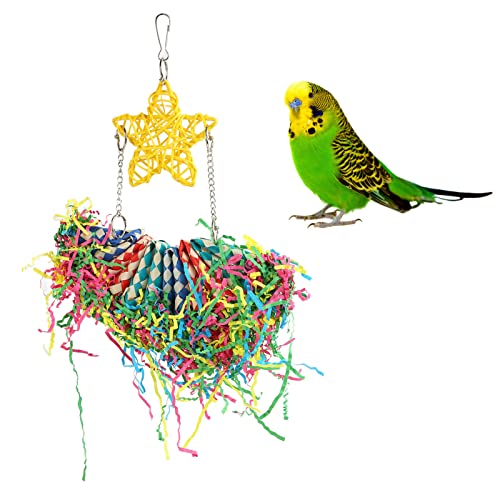 Parrot Shredding Toy Bird Foraging Wall Toy Chewing Toys Colorful Boredom Relief Decorative Bird Foraging Chewing Toy for Lovebird Budgie Hamster