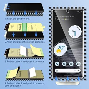 LK 2 Pack for Google Pixel 7 Pro Screen Protector 6.7-inch + 2 Pack Lens Protector with Positioning Tool, Self-Healing TPU Film, Touch Sensitive, HD Ultra-Thin