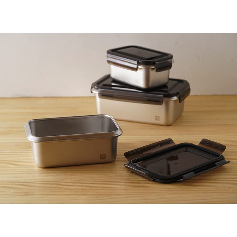 JIA Inc. Stainless Steel Oven-Safe Food Container 1.4 Liter | Air-Tight Clip-On Lid