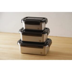 JIA Inc. Stainless Steel Oven-Safe Food Container 1.4 Liter | Air-Tight Clip-On Lid