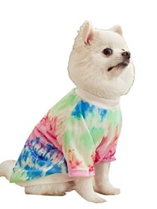 qwinee tie dye dog t shirt vest dog apparel cat clothes for puppy kitten small medium large dogs multicolor large