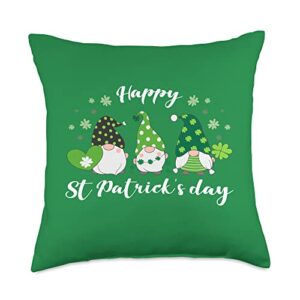 st. patrick's day by content design studio happy st patricks day, green gnome, irish throw pillow, 18x18, multicolor
