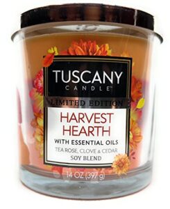 tuscany candle limited edition harvest hearth 14 ounce jar candle