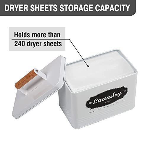 L. Birch Laundry Detergent Container and Dryer Sheets Holder Set - Laundry Containers for Detergent - Powder Detergent Container - Laundry Room Decor and Accessories - Dryer Ball Holder