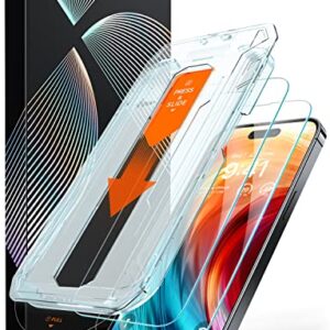 TORRAS Snapiel for iPhone 14 Pro Max Screen Protector [FoolProof Installation] Military Grade Shatterproof Full Coverage Clear Tempered Glass for iPhone 14 Pro Max 6.7", 2-Pack