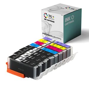 tg imaging (3pgbk+bcym compatible replacement for canon pgi280 cli281 ink cartridge pgi-280 cli-281 xl xxl used for pixma tr8520 tr8500 ts9120 ts6320 tr7520 printers (7-pack)