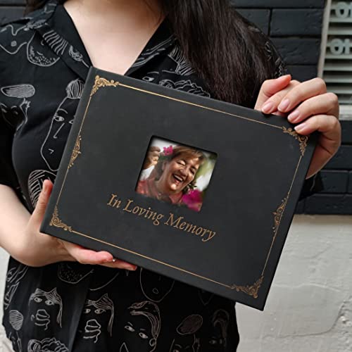 1 Set Funeral Guest Book, Memorial Guest Book Comes with Memory Table Card, Leather Guest Book for Funeral, Celebration of Life Guest Book, Funeral Guest Book for Memorial Service, Memorial Book