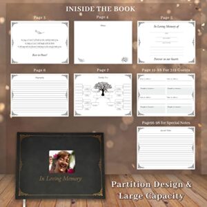 1 Set Funeral Guest Book, Memorial Guest Book Comes with Memory Table Card, Leather Guest Book for Funeral, Celebration of Life Guest Book, Funeral Guest Book for Memorial Service, Memorial Book