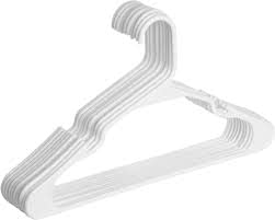 20-Pack White Notched Plastic Clothes Hangers - Durable, Space-Saving, and Closet Organizing Solution - Perfect for Shirts, Pants, Dresses, and More