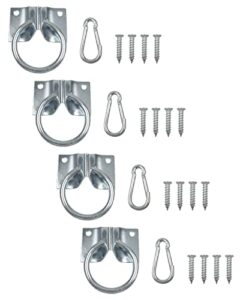nahntaipy horse tie ring, horse cross ties set of 4 with spring snap hook carabiners, for horse stall guards blocker hitching barn supplies 2 inch
