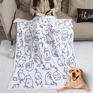 Anamee Cat Blanket Cat Lover Gifts for Women, Cute Cat Throw Blanket Gift for Mom, Cat Lovers and Girls, Kawaii Soft Lightweight Flannel Blankets Birthday Gift for Kids Adults 50"x60"