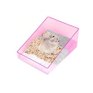 acsist hamster sand bath container acrylic sand-bath box guinea pigs bathroom shower toilet digging sand small animals bathtub for gerbil guinea pig hedgehog(pink)