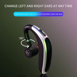 Qiopertar Wireless Bluetooth Headset 5.0 in Ear Wireless Car Driving Headset Single Handfr Ipx5 Waterproof Headset with Microphone Noise Canceling Deep Bass Stereo Sound for Travel Work